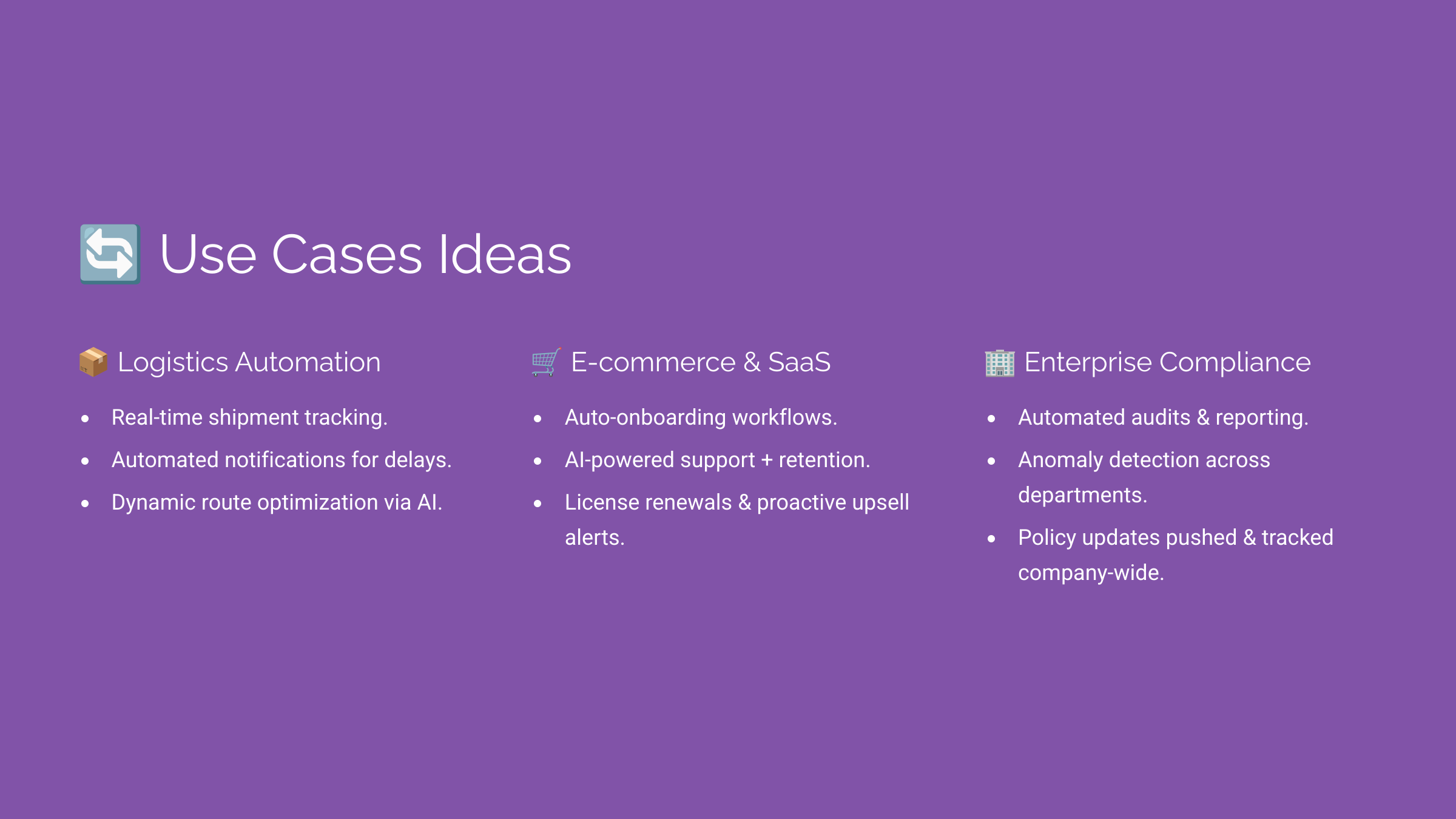 Use Cases Ideas
